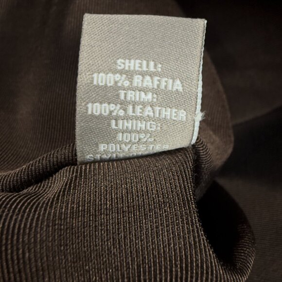 J.JILL Woven Straw Shoulder Bag Blue Boho Hobo Tote Leather Strap - Picture 10 of 10